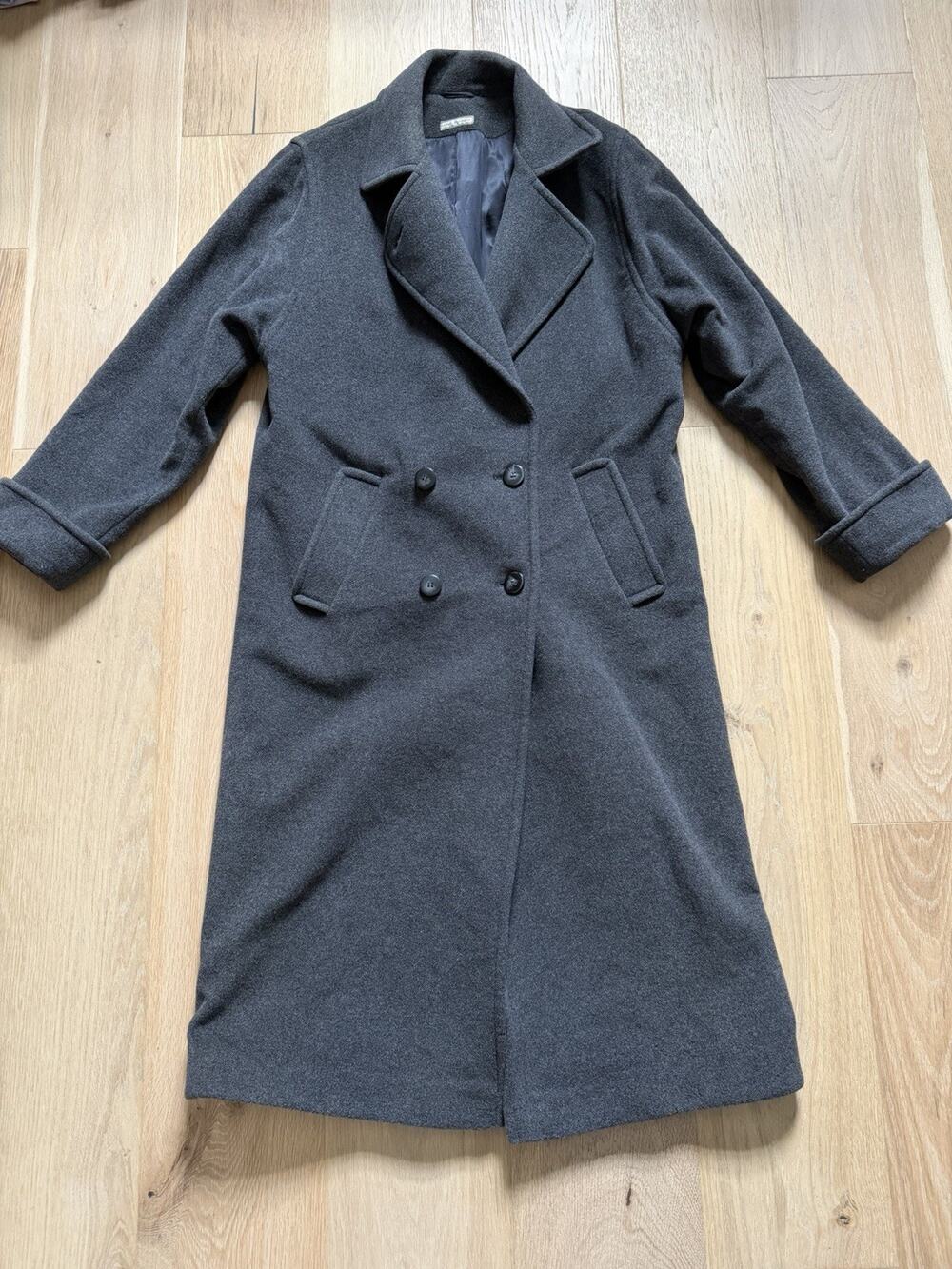 Vintage Saxton Hall Wool Cashmere Gray Double Breast Womens 8 Coat Luxury Jacket